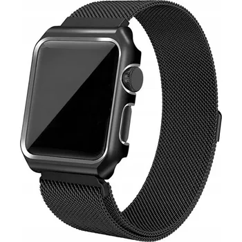 Náramek KOVOWÝ NÁRAMEK PASEK DO APPLE WATCH S OCHRANOU POUZDRA 40MM ČERNÝ 2V1