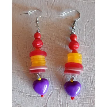 Barevné náušnice z knofliků