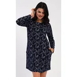 Vienetta Dámské domácí šaty s dlouhým rukávem Isabela: tmavě modrá M