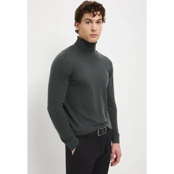 Pánský svetr Svetr z merino vlny Medicine pánský, zelená barva, s golfem RW25-SWM700 97X, vel. XL