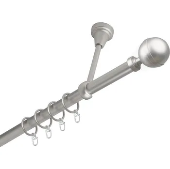 Garnýž kovová jednořadá 19mm Kalisto satina 110 cm (do stropu / kroužky s háčkem)