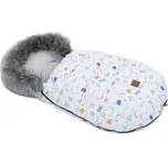 Zimní fusak Lux s kožešinkou, Birds, 50 x 100cm - šedá, bílá; šedá, bílá; 100% polyester; 100 cm