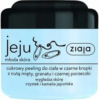 Tělový peeling Ziaja Jeju cukrový tělový peeling pro mladou pleť s černými tečkami 200 ml