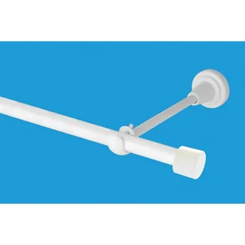 Garnýž Garnýž kovová jednořadá 19mm Pullo bílá 140 cm (do stěny / na tunýlek - bez kroužků)