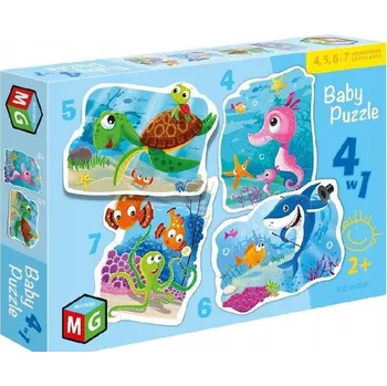 Puzzle Puzzle Multihra 4 dílky Dětské Puzzle 4v1 Podvodní