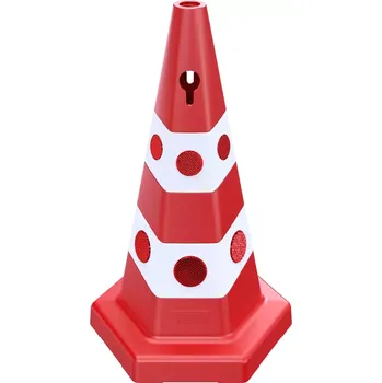 Dopravní značení Červeno-bílý plastový (PPC) reflexní reklamní kužel FLOMA EC29 - 5,2 kg - 36 x 65 cm