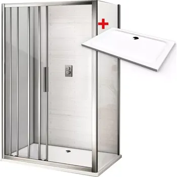 AFTER ROCKY 140x80 Clear Sprchový kout s mramorovou vaničkou