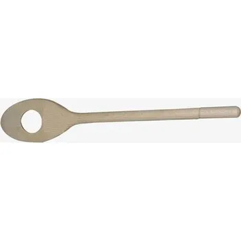 Vařečka Vařečka oválná délka 30cm s kulatým otvorem dřevěná