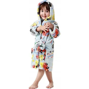 Dívčí župan Dětský župan MĚKOUČKÝ AUTA 1-2 ROKY 90 CM