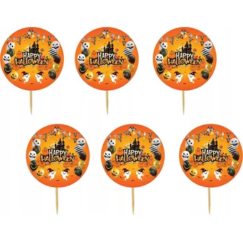 Obraz TOPPER NA DORT A MUFFINY HALLOWEEN DUCHOVÉ DÝNĚ KOČKA SET TOPPERY 6ks #45
