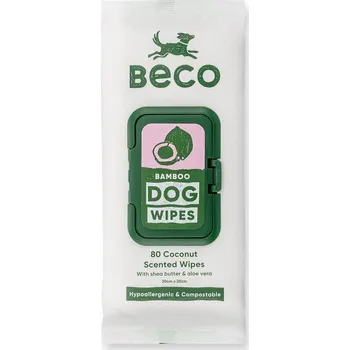 Kosmetika pro psa Beco Bamboo čisticí ubrousky pro psy kokosové 80 ks