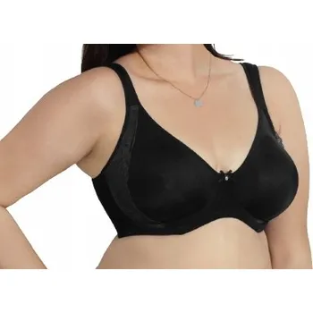 Podprsenka Černá dámská podprsenka 90E s ozdobnou krajkou