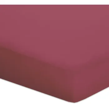 Prostěradlo Prostěradlo s gumou bavlněný satén 180x200 višeň
