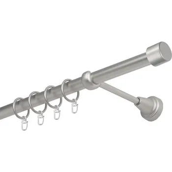 Garnýž Garnýž kovová jednořadá 16mm Pullo satina 170 cm (do stěny / kroužky s háčkem)