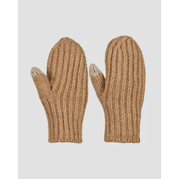 Rukavice Dámské Rukavice Ugg Chunky Rib Mitten V Hnědé Barvě 101022-cam