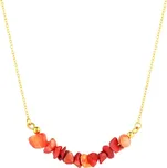 Náhrdelník s kamenem korál 42037.3 ocel