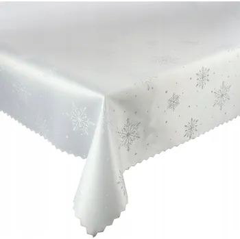 ubrus Ubrus Odolný Skvrnám Vánoce Sníh Tečky Bílý 120x120 cm
