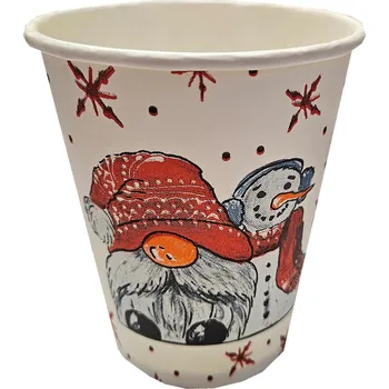 Jednorázové nádobí Kelímek papírový 0,2l, Sněhulák, 70 ks