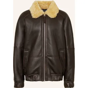 Pánská bunda Jacquemus Pánská Kožená Bunda Le Bombardier, tmavě hnědá, 50