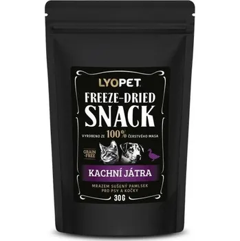 Pamlsek pro psa Lyopet Snack pro psy - pamlsek z lyofilizovaných kachních jater Hmotnost: 30 g