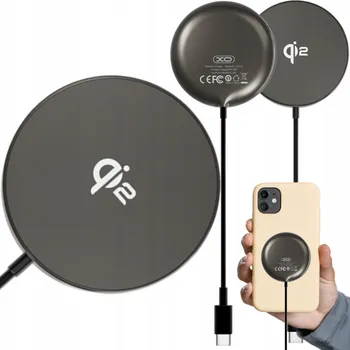 XO bezdrátová indukční nabíječka QI2 CX029 magnetická 15W černá