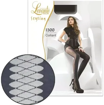 Dámské punčochy Punčocháče Levante se vzorem z mikrovlákna 50 denier vel. 2/M šedé