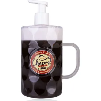 Sprchový gel GEL sprchový/koupelový 2v1 720ml CHEERS MEN CLASSICS ve tvaru půllitru (tmavý) s pěnovou pumpičkou