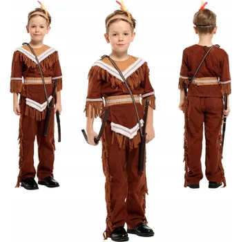 Karnevalový kostým KOSTÝM KOSTÝM INDIÁN PŘEVLEK INDIÁN APACZ INDIÁNSKÝ 128 134