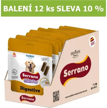 Pamlsek pro psa Serrano funkční tyčinky pro dobré trávení Digestive 110 g (12 ks) %