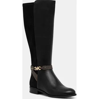 Dámské kozačky Kožené kozačky MICHAEL Michael Kors Farrah dámské, černá barva, na plochém podpatku, 40F1FHFB7L.007 99X, EUR 36
