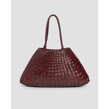 Kabelka Z Kožených řemínků Dragon Diffusion Santa Croce Big V Hnědé Barvě 8892-bru