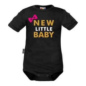 Kojenecký body Body krátký rukáv Dejna New little Baby - Girl, vel. 80; 80 (9-12m); černá; 100 % bavlna