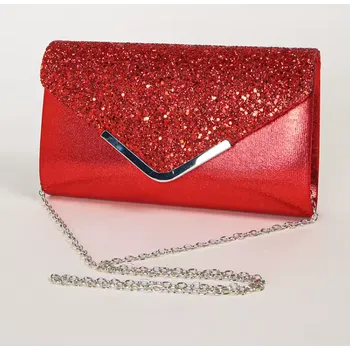 Kabelka B-TOP Červená kabelka přes rameno s třpytivou přední stranou