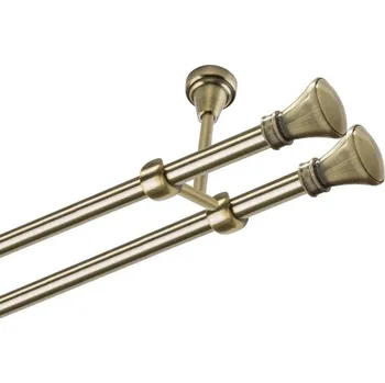 Garnýž Garnýž kovová dvouřadá 19mm Koloseo double mosaz 120 cm (do stropu / na tunýlek - bez kroužků)