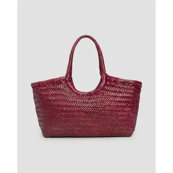 Kožená Taška Dragon Diffusion Nantucket Basket Big V Bordó Barevném Odstínu 8822-bor