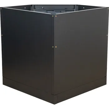 Dílenský stůl Matabro SET-CA01068, Rohová jednodveřová dílenská skříňka s dřevěnou pracovní deskou | 1 police | 865x865x950 mm