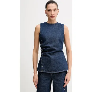 Dámská halenka Džínová blůza Rotate dámská, tmavomodrá barva, hladká, 114814D03 59J, vel. 36