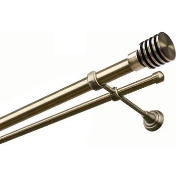 Garnýž Garnýž kovová dvouřadá 25/16mm Talarki mosaz 450 cm (do stěny / na tunýlek - bez kroužků)