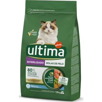 Krmivo pro kočku 3x1,5kg Ultima Feline Sterilized Hairball s pstruhem
