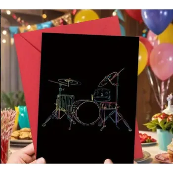 Přání bez textu s motivem bicí soupravy