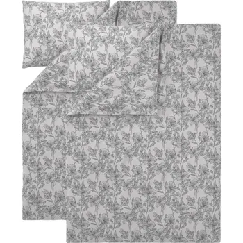 Povlečení LIVARNO® Sada ložního povlečení Renforcé, 140 x 200 cm , 70 x 90 cm, šedá/bílá, 2dílná