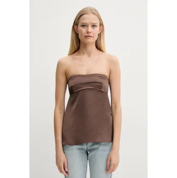 Dámská halenka Halenka Patrizia Pepe dámská, hnědá barva, hladká, 2C1592 A563 2C1592.A563 98X, vel. 36