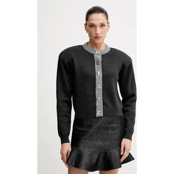 Dámský svetr Kardigan s příměsí vlny Rotate šedá barva, 1149033086 90X, vel. M