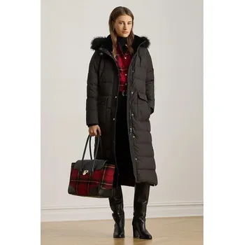 Péřová bunda Lauren Ralph Lauren černá barva, přechodná, 297P04092 99X, vel. XS