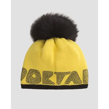Čepice Žlutá Dámská Zimní čepice Sportalm S Bambulí Z Přírodního Kožíšku 1629804831-64