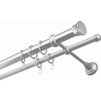 Garnýž Garnýž kovová dvouřadá 25/16mm Fulda satina 270 cm (do stěny / kroužky s háčkem)