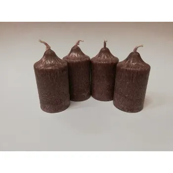 Svíčka Svíčka vonná z palmového vosku - sada 4 adventních svíček - hnědá - perníčky