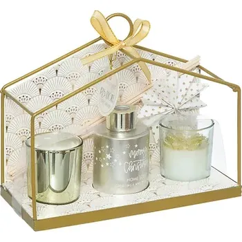 Bytová dekorace Atmosphera Dárkový vánoční set – dvě svíčky a difuzér