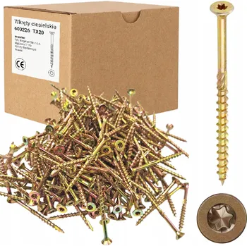 Vrut TESAŘSKÉ VRUTY 4X70 200KS TORX TX20 DO DŘEVA S KUŽELOVOU HLAVOU POZINK