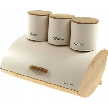 chlebník Oválný chlebník sada Konighoffer béžový dřevěný 4 dílná